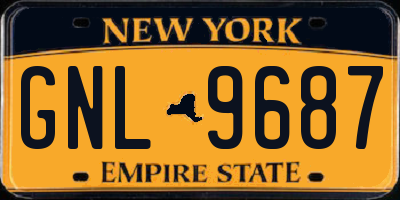NY license plate GNL9687