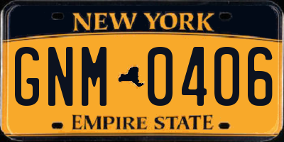 NY license plate GNM0406
