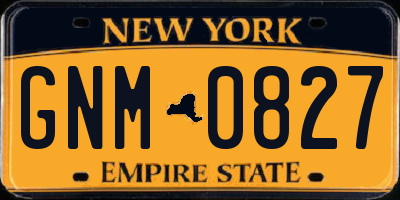 NY license plate GNM0827