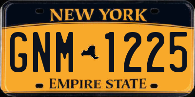 NY license plate GNM1225
