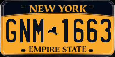 NY license plate GNM1663