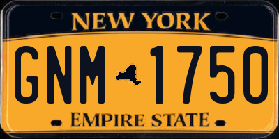 NY license plate GNM1750