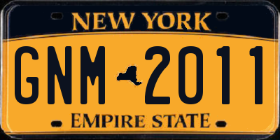 NY license plate GNM2011