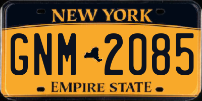 NY license plate GNM2085