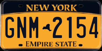NY license plate GNM2154