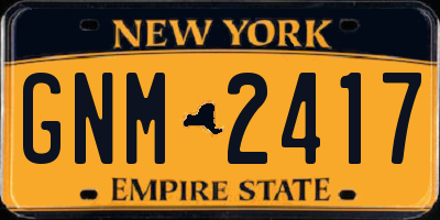 NY license plate GNM2417