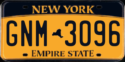 NY license plate GNM3096