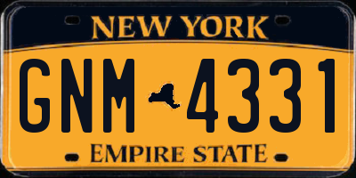 NY license plate GNM4331