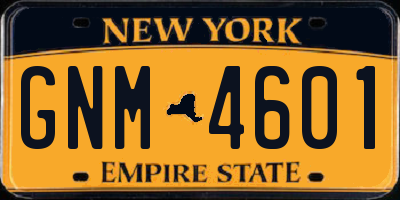 NY license plate GNM4601