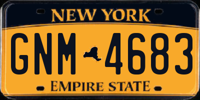 NY license plate GNM4683