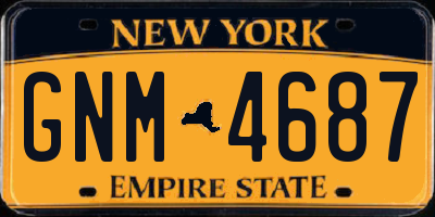 NY license plate GNM4687