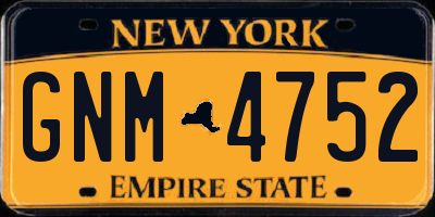 NY license plate GNM4752