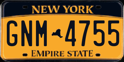 NY license plate GNM4755
