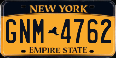 NY license plate GNM4762