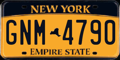 NY license plate GNM4790