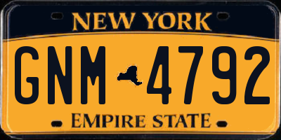 NY license plate GNM4792