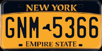 NY license plate GNM5366