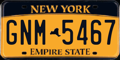 NY license plate GNM5467