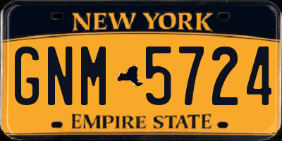 NY license plate GNM5724