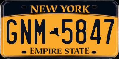 NY license plate GNM5847
