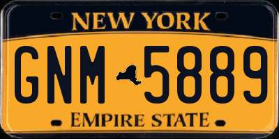 NY license plate GNM5889