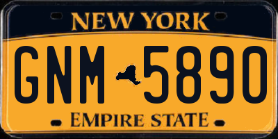 NY license plate GNM5890
