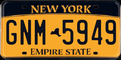 NY license plate GNM5949