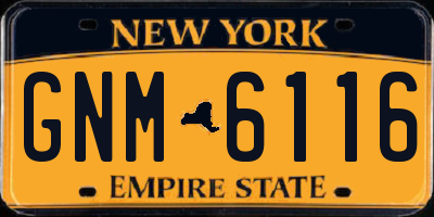 NY license plate GNM6116