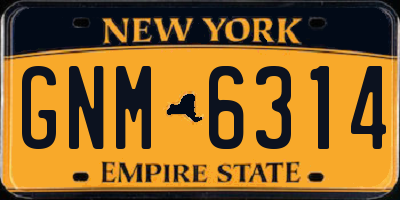 NY license plate GNM6314