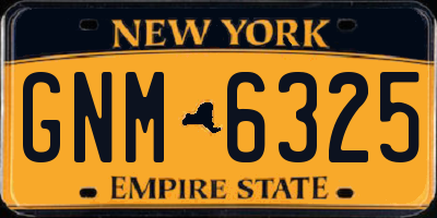NY license plate GNM6325