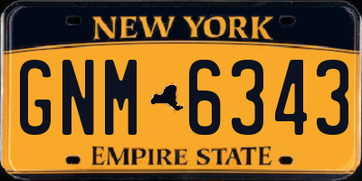 NY license plate GNM6343