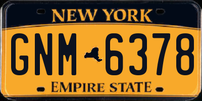 NY license plate GNM6378