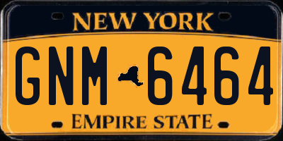 NY license plate GNM6464
