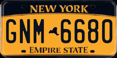 NY license plate GNM6680