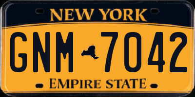 NY license plate GNM7042
