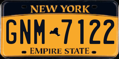 NY license plate GNM7122