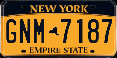 NY license plate GNM7187