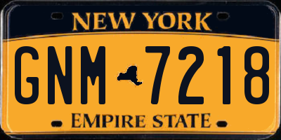 NY license plate GNM7218