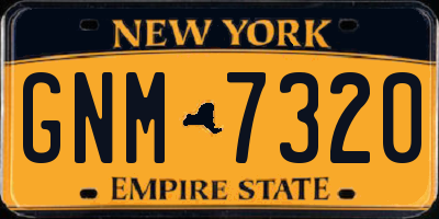 NY license plate GNM7320