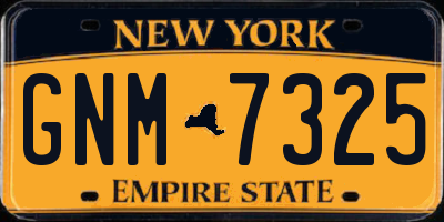 NY license plate GNM7325