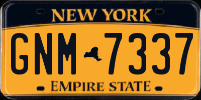NY license plate GNM7337
