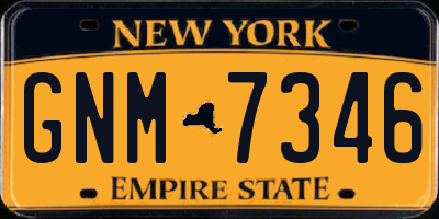 NY license plate GNM7346