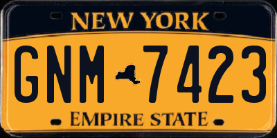 NY license plate GNM7423