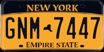 NY license plate GNM7447