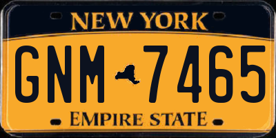 NY license plate GNM7465