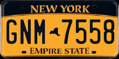 NY license plate GNM7558