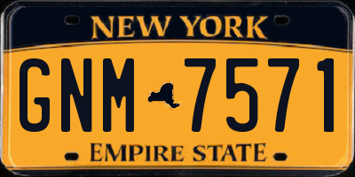 NY license plate GNM7571