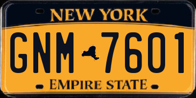 NY license plate GNM7601
