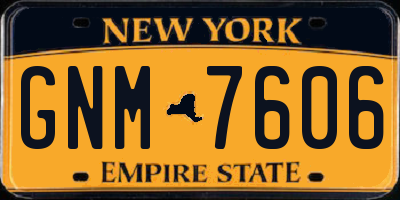 NY license plate GNM7606