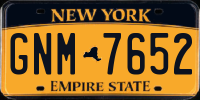 NY license plate GNM7652
